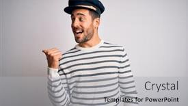  Presentation with beard - Presentation theme having young-handsome-sailor-man background and a light gray colored foreground