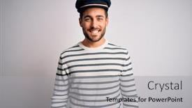  Presentation with beard - Beautiful presentation theme featuring young-handsome-sailor-man backdrop and a light gray colored foreground