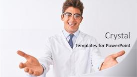  Presentation with acceptance - Beautiful presentation theme featuring young-handsome-sciencist-man-wearing backdrop and a sky blue colored foreground