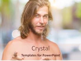 Young Handsome Shirtless Man PPT template 67 | CrystalGraphics
