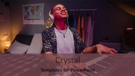  Presentation with piano - PPT layouts consisting of young-handsome-smiling-boy background and a tawny brown colored foreground