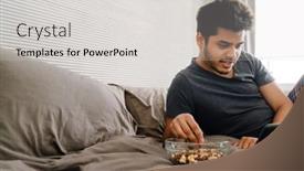  Presentation with indian - Presentation design with young-handsome-smiling-indian-man background and a light gray colored foreground