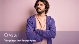  Presentation with sporty - Amazing presentation design having young-handsome-sporty-man backdrop and a violet colored foreground