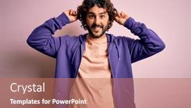  Presentation with sporty - Colorful PPT layouts enhanced with young-handsome-sporty-man backdrop and a coral colored foreground