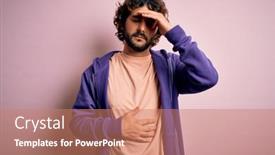  Presentation with fever - Colorful presentation theme enhanced with young-handsome-sporty-man backdrop and a coral colored foreground