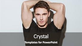  Presentation with standing strong - Beautiful slide deck featuring young handsome strong man backdrop and a dark gray colored foreground