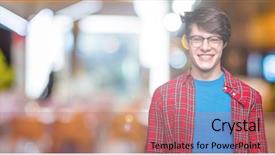  Presentation with student - Presentation theme enhanced with young handsome student man wearing background and a  colored foreground