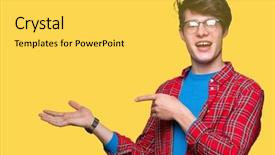  Presentation with young college student diagnosis of chlamydia - Slide set with young handsome student man wearing background and a  colored foreground