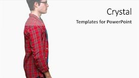  Presentation with young college student diagnosis of sti - Presentation design having young handsome student man wearing background and a  colored foreground