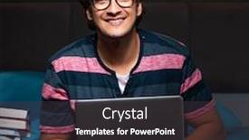  Presentation with test exam student - PPT layouts featuring young-handsome-student-preparing background and a dark gray colored foreground