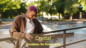  Presentation with railing - Slide deck having young-handsome-stylish-short-haired background and a tawny brown colored foreground