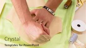  Presentation with workshop - Theme having young-handsome-tailor-working and a blonde colored foreground