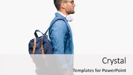  Presentation with man in nature - Amazing PPT theme having young handsome tourist man wearing backdrop and a white colored foreground