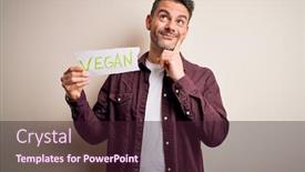  Presentation with veggie - Amazing presentation design having young-handsome-veggie-man-holding backdrop and a wine colored foreground