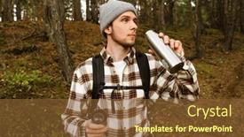  Presentation with hot tea - Slide set with young-handsome-white-man-wearing background and a tawny brown colored foreground