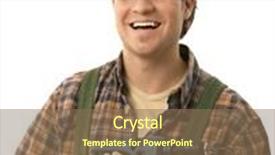  Presentation with drill - Theme having young-handyman-holding-power-drill background and a violet colored foreground