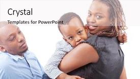  Presentation with afro - Slides featuring young happy afro american family background and a  colored foreground