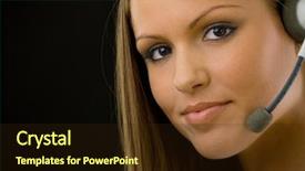  Presentation with customer service excellence - Audience pleasing presentation consisting of young happy beautiful customer service backdrop and a  colored foreground