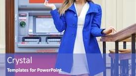  Presentation with atm - Amazing PPT layouts having credit card at atm backdrop and a teal colored foreground