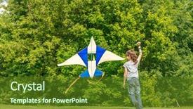  Presentation with happy holiday - Presentation theme with young happy child boy playing background and a  colored foreground