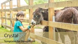  Presentation with happy holiday - Colorful slide deck enhanced with young happy child boy playing backdrop and a  colored foreground