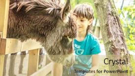  Presentation with happy holiday - Slide deck consisting of young happy child boy playing background and a  colored foreground