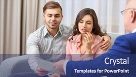  Presentation with young happy couple - Slides having young happy couple after therapy background and a ocean colored foreground