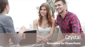  Presentation with couple therapy - Presentation theme enhanced with young happy couple at therapy background and a gray colored foreground