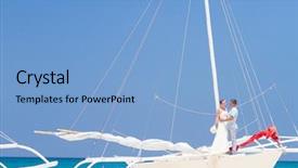  Presentation with sail - PPT layouts having travel by sail boat background and a light blue colored foreground