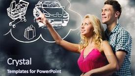  Presentation with happy life - Theme featuring young happy couple dreaming about family and future life background and a wine colored foreground