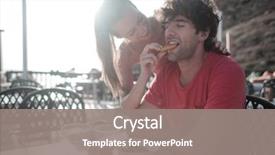  Presentation with bistro - Slide deck consisting of enjoying each other's company background and a gray colored foreground