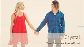  Presentation with young happy couple - Theme enhanced with young-happy-couple-holding-hands background and a lemonade colored foreground