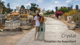  Presentation with tyre - Amazing PPT theme having young-happy-couple-kissing backdrop and a mint green colored foreground