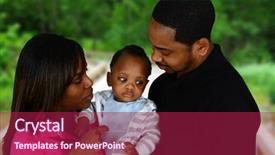  Presentation with young happy couple - Theme featuring young happy couple standing together background and a  colored foreground