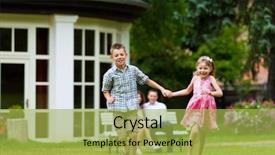  Presentation with young children playing - Amazing presentation theme having young happy family - the children backdrop and a yellow colored foreground