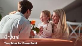  Presentation with family valentine - Cool new slides with young-happy-family-enjoying-valentine backdrop and a tawny brown colored foreground