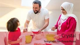  Presentation with dubai - Audience pleasing slide deck consisting of young happy family making food backdrop and a red colored foreground