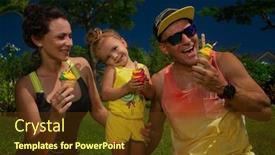  Presentation with weekend - Colorful PPT theme enhanced with young-happy-family-spending backdrop and a tawny brown colored foreground