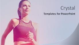  Presentation with sunny sky - PPT layouts having young happy girl running on sunny sky background background and a lemonade colored foreground