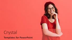  Presentation with hat - PPT layouts with young-happy-girl-wearing-hat background and a coral colored foreground