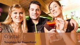  Presentation with young people in the club - Amazing presentation having young happy people drinking cocktails in bar or restaurant presumably it is a little party backdrop and a red colored foreground