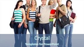  Presentation with young healthy people - Amazing slides having young happy people students backdrop and a  colored foreground