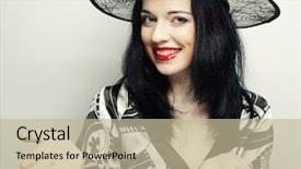  Presentation with young sing woman singing young - Amazing presentation theme having young happy woman with canival backdrop and a mint green colored foreground