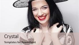  Presentation with happy smiling woman dental health - Beautiful slide deck featuring young happy woman with canival backdrop and a soft green colored foreground