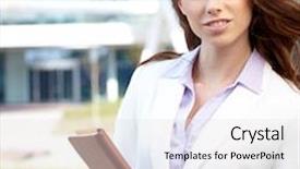  Presentation with property - Cool new theme with young happy women or student on the property business background backdrop and a light gray colored foreground