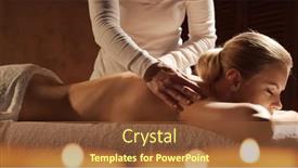  Presentation with body care spa body massage - Slides consisting of young-healthy-and-beautiful-woman background and a tawny brown colored foreground