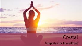  Presentation with sunset beach - Audience pleasing PPT layouts consisting of arab business man looking working on plan peper in the city backdrop and a light gray colored foreground