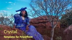  Presentation with rock - Presentation with young-herero-woman-sited background and a tawny brown colored foreground