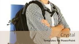  Presentation with tourist - Slide deck enhanced with young-hiker-man-tourist-isolated background and a coral colored foreground