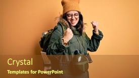  Presentation with hiking - Amazing presentation having young-hiker-woman-wearing-hiking backdrop and a tawny brown colored foreground